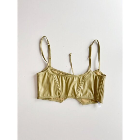 NWOT Urban Outfitters OUT FROM UNDER Hera Green Faux Leather Bralette Top Size M - Picture 8 of 12